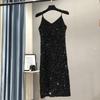 2023 Elegant Metallic Shine Spaghetti Strap Women's Party Dress
