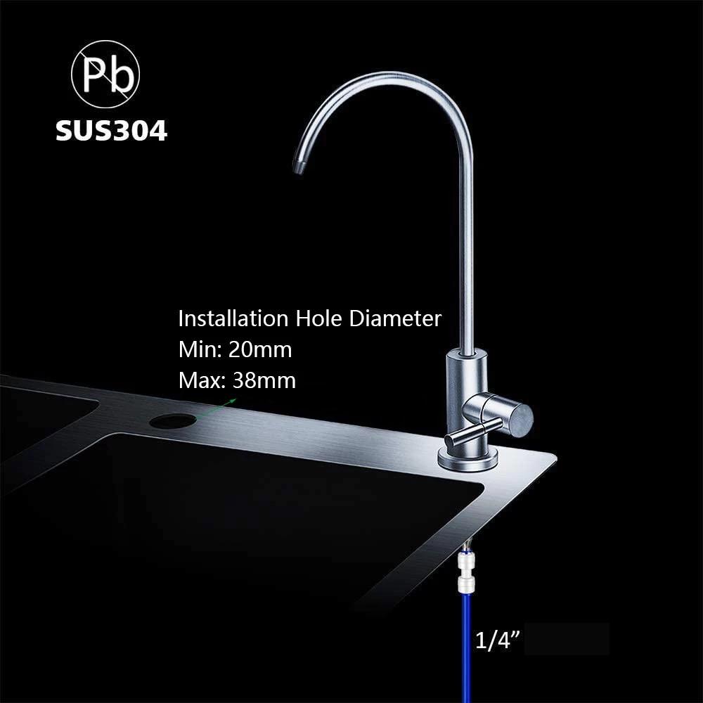 Stainless Steel RO Water Faucet Reverse Osmosis Water Filtration System Water Filter Faucet Kitchen Drinking Water Faucet