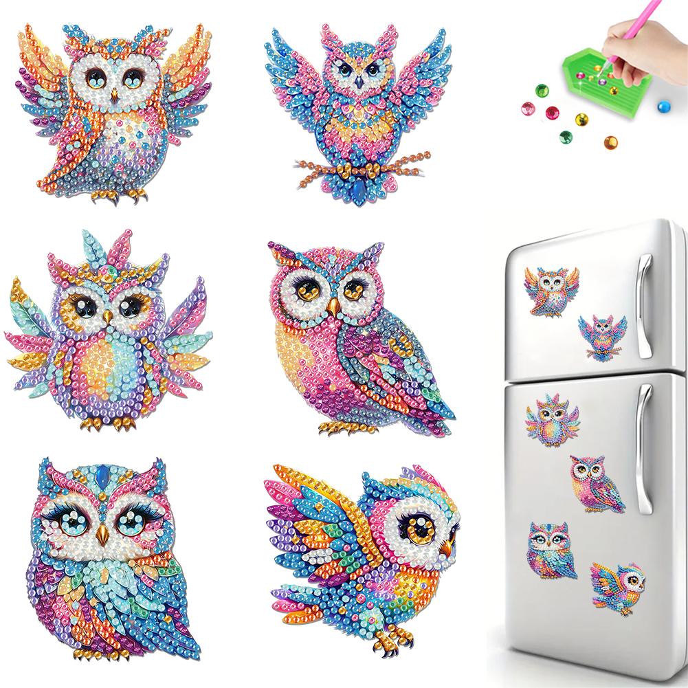 6Pcs Diamond Art Kits Fridge Magnets Diamond Art DIY Diamond Art Refrigerator Magnets DIY Art Crafts for Adults Beginners