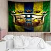 Brazilian Football Crest Printed Printed Tapestry, for Bedroom,Livingroom, Dormitory, Large Wall Decor, Fabric Decor Fan Birthday Gifts