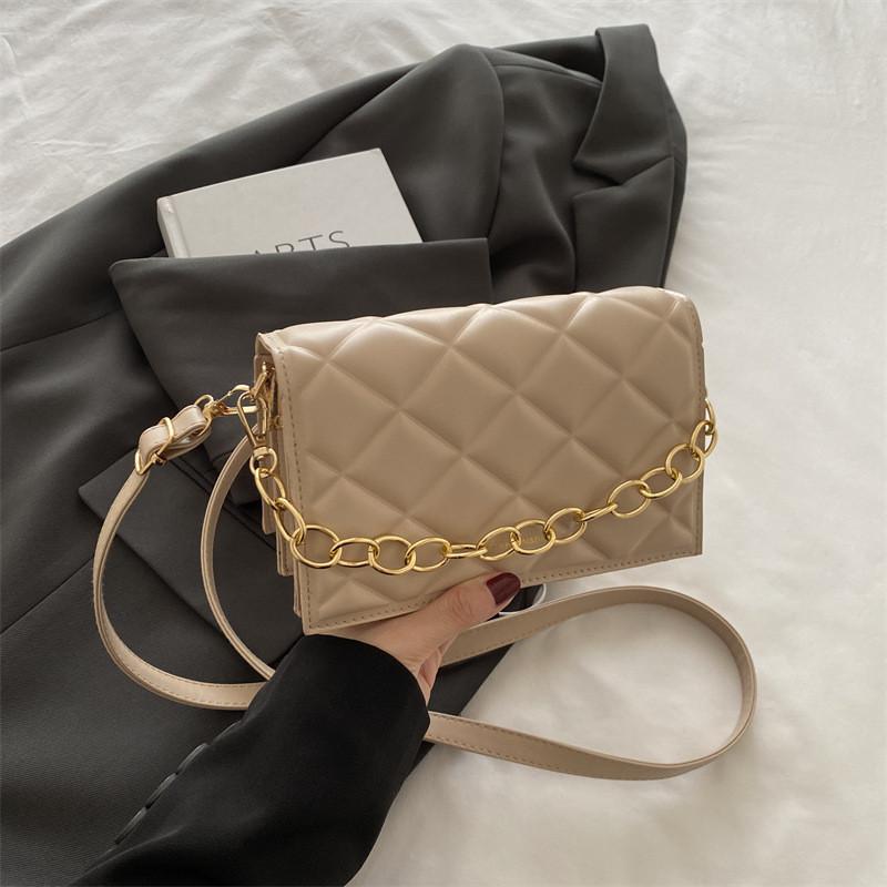 Chic Quilted Pattern Pu Shoulder Crossbody Bag Stylish Handbag For Everyday Use