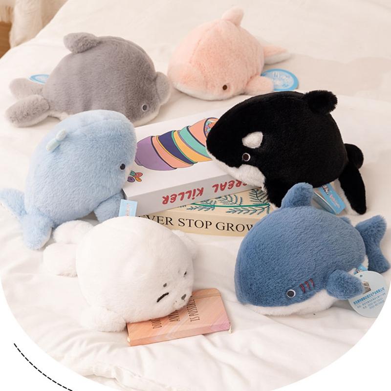 Kawaii Sea Animal Plush Toy Black Killer Whale Seal Dolphin Sea Ocean Animal Plush Toy Appease Doll Birthday Gift