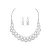 Sparkling Rhinestone Necklace Earrings Set, Fashion Versatile Necklace Earrings Two-piece Set