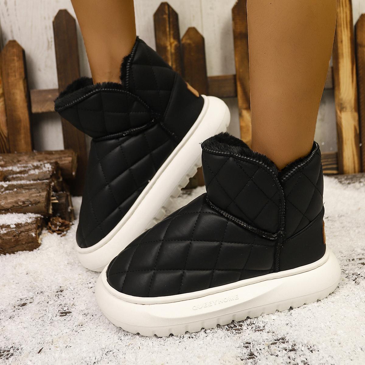 

Женские ботинки 2024 года, новые зимние теплые плюшевые зимние ботинки, женская повседневная модная удобная обувь на платформе для женщин Botas De Mujer 41 чёрный