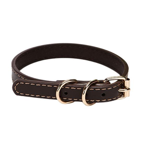 Collar Metal Buckle Adjustable Faux Leather Dog Collar for Outdoor