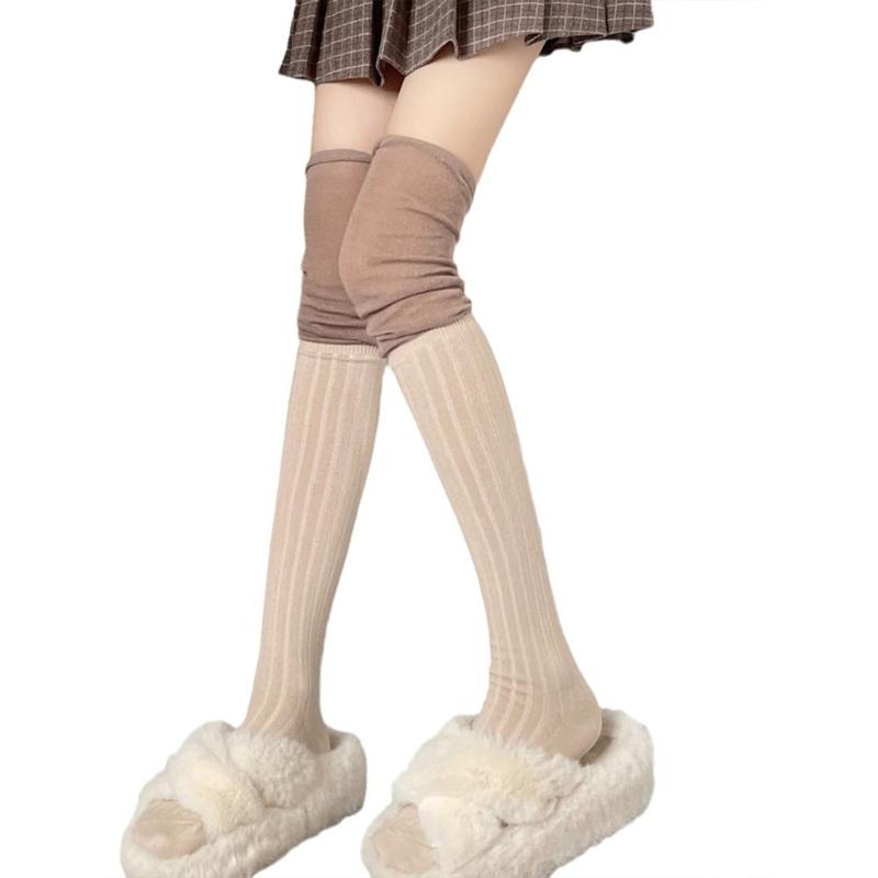 1 Pair Ruffle Thigh High Socks Tube Frilly Socks Long Tube Socks for Girl Over Knee Stockings Princess Style Dress Socks