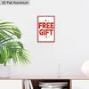 2D Flat, 1pc "FREE GIFT" Aluminium Metal Wall Decor Sign - 8"x12" Vintage Red & White Decor, Retro Star Accent Wall Art, Perfect for Store, Shop