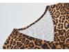 2020 Summer V-neck Slim Fit Leopard & Snake Print Crop Top T-shirt for Women