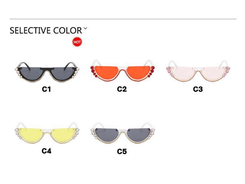 2023 Semi-Rimless Rhinestone Sunglasses - New Trendy European & American Street Style, Internet Celebrity-Inspired
