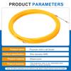 4mm Electrician Tape Conduit Ducting Cable Puller Tool 10-50M Fiberglass Rodder Fish Tape Cable Push Puller Wiring Installation
