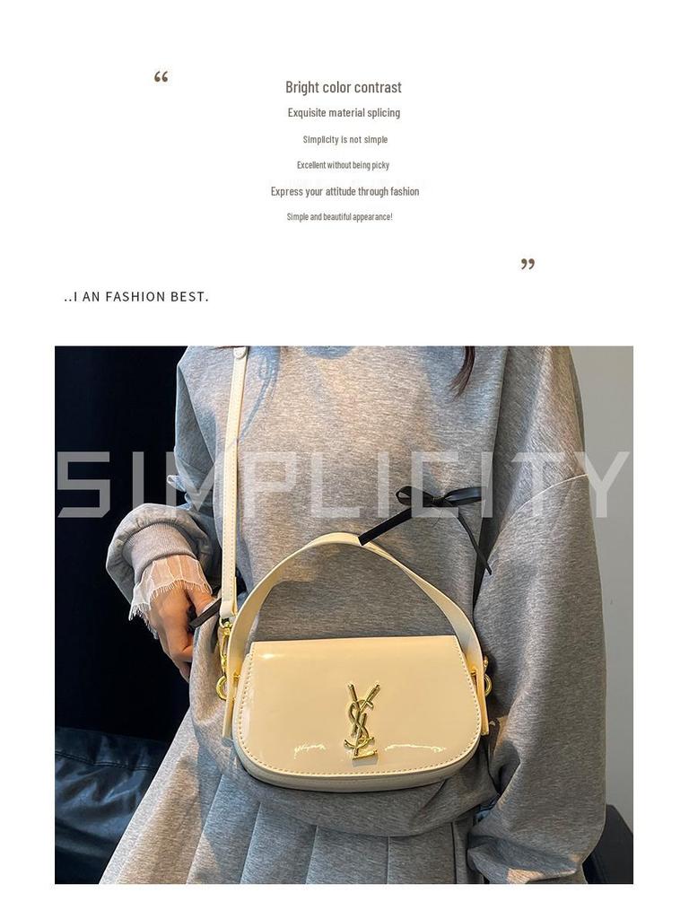 Retro Minimalistisk Texturerad Dam Lyxhandväska - Casual Axel- och Crossbodyväska