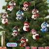 Festive Christmas Snowman Gift Holding Hanging Ornaments 10Pcs Random Assorted Decor for Xmas Tree Wedding Holiday Party Decor