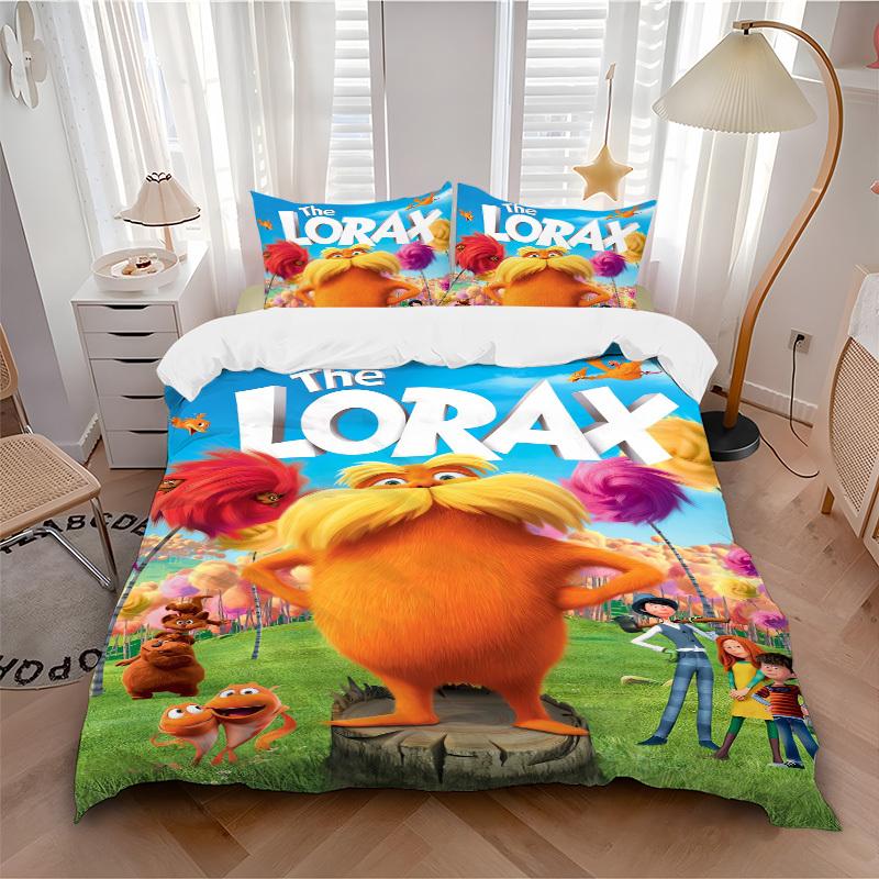 

The Lorax Movie Poster Bedding Set Comforter Cover Gift for Bedroom,Includes 1 Cover and 2 Pillowcases, No InsertB637 200x200cm