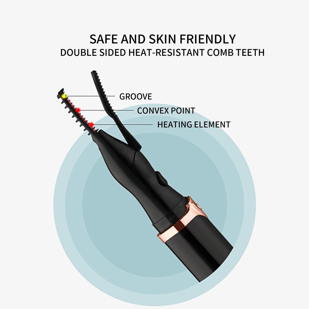 Heated Eyelash Curler, Electric Eyelash Curler, USB Portable Electric Eyelash Curler, Eyelash Comb Tool, Beauty And Makeup Tool