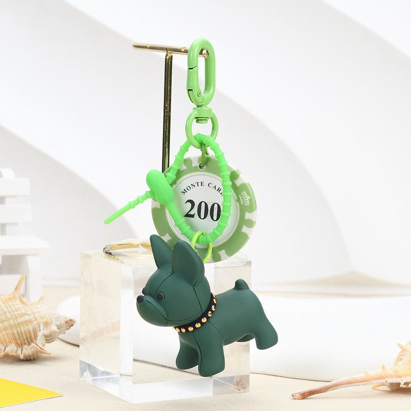3D French Bulldog Keychain - Cute Dog Figurine for Bags & Cars, Small Gift Pendant