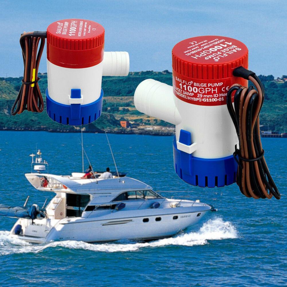 1100 GPH 12V/24V Marine Boat Bilge Water Pump Submersible for Yacht RV SPA Pool
