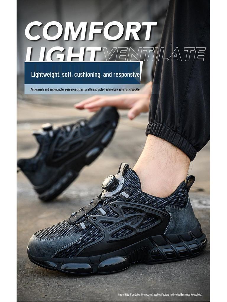 Lightweight Anti-Smash & Anti-Puncture Safety Work Shoes - Comfortable, Durable, and Ideal for Long Hours.