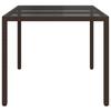 Garden Table Brown 150 x 90 x 75 cm Poly Rattan