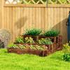 3-Level Garden Bed with Ladder Design and Non-Woven Fabric for Crops Flowers 93x93x35 Cm Charred