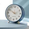 Mute Frosted Metal Clock Round Table Clock Battery Operated Nordic Alarm Clock  Bedroom