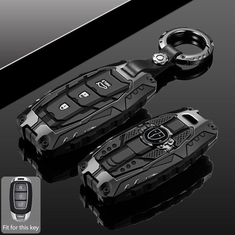 Zinc Alloy Auto Key Fob Cover Fit For Hyundai Kona 3 Buttons Key Ring Smart Case Housing Housing Mount Remote Auto Accessories