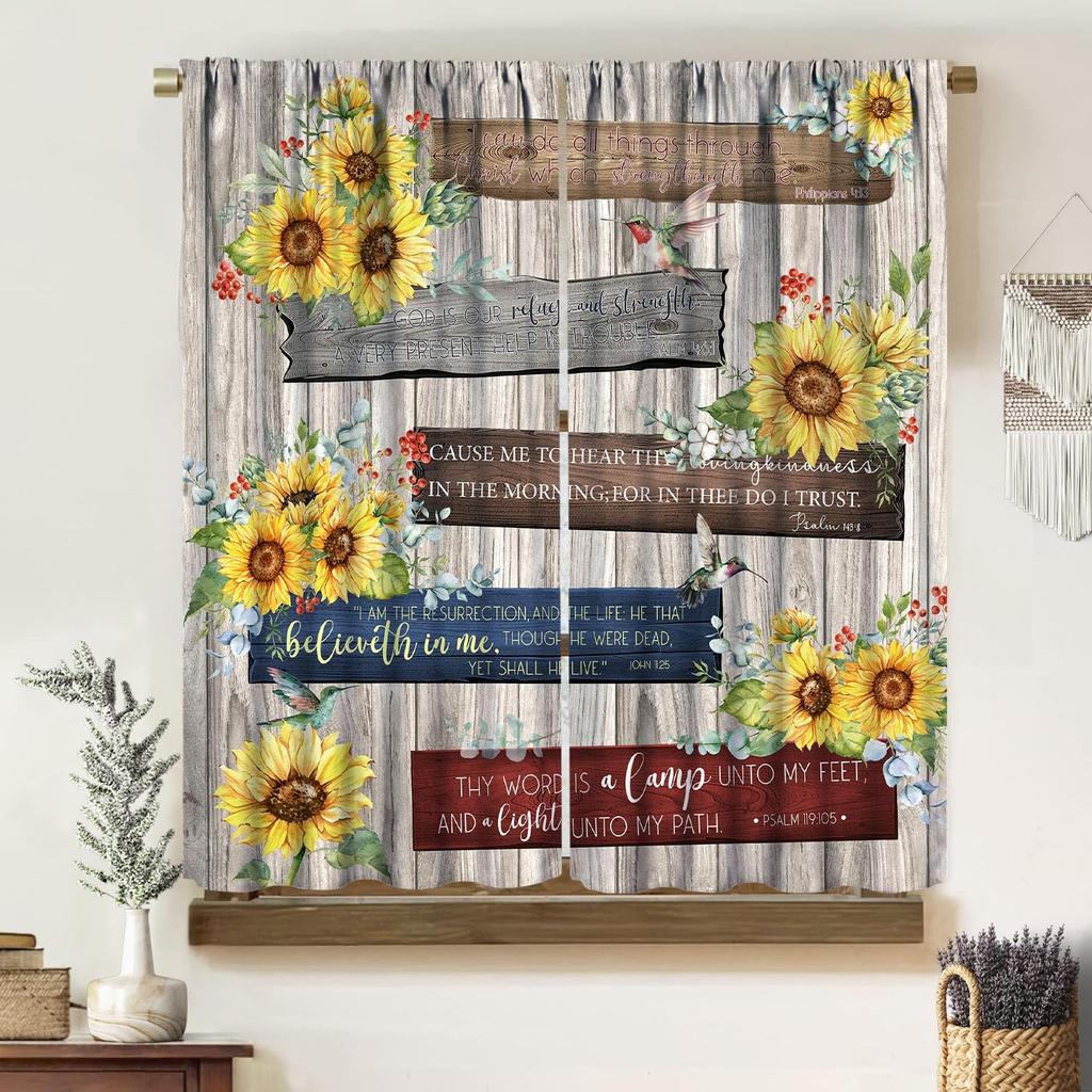 Verdunkelnde Sonnenblumen-Vorhänge Lustiger Gelber Ton Geometrie Wabenmuster Floral Nahtloses Muster Fensterdekorationen Vorhang Modern Polyester Mit Stange