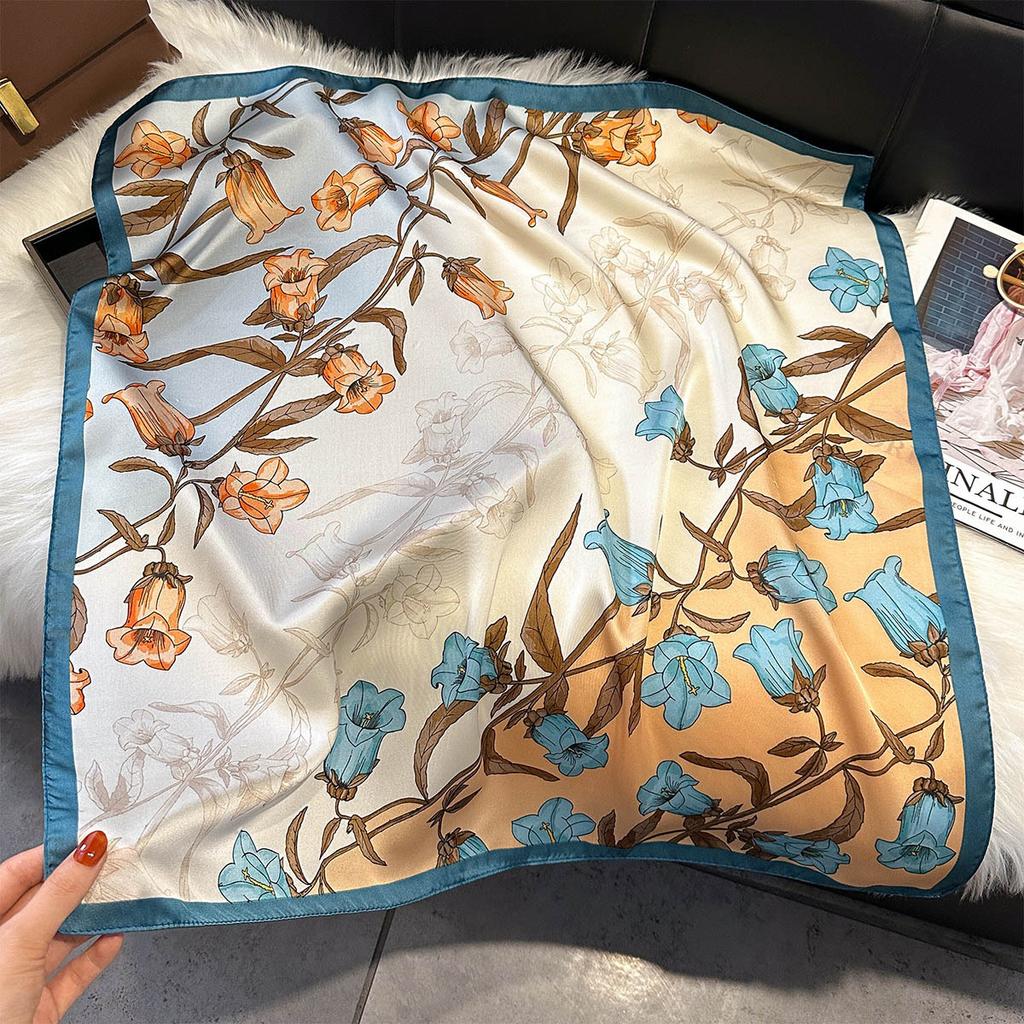 New Paisley Print Silk Scarf For Women Square Hijab Soft Neck Tie Female Fashion Decoration Silk Headscarf 70*70Cm Kerchief