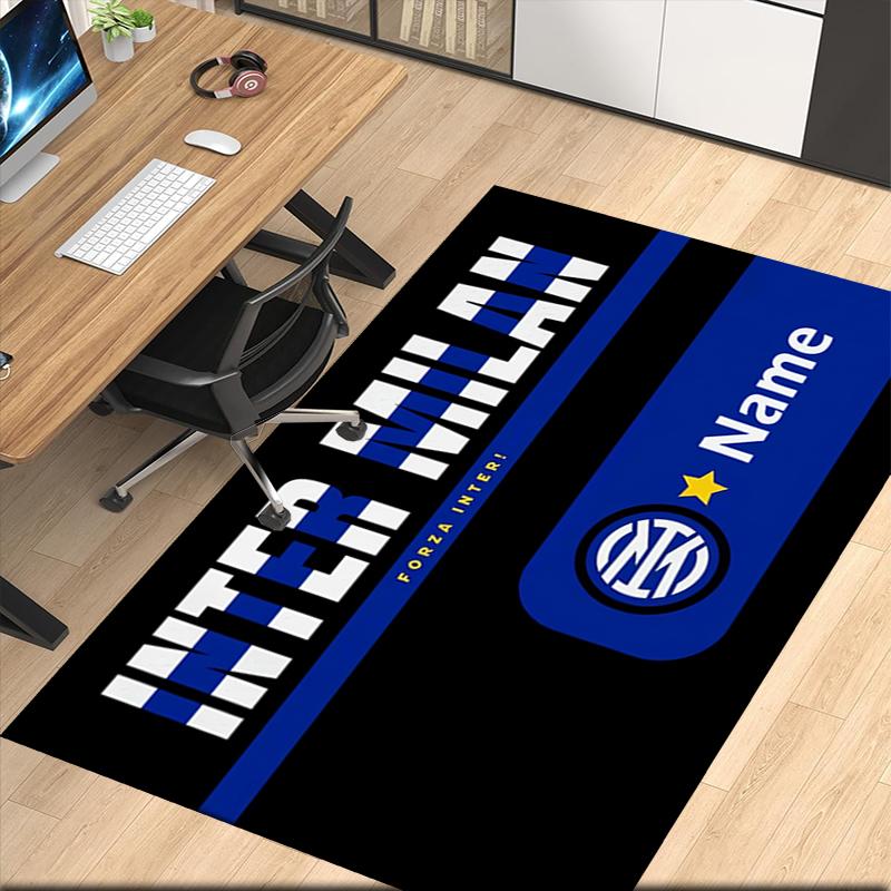 Custom Name Inter Milan Printed Carpet, for Office Chair Living Room Bedroom Kitchen Room Decor Gifts.