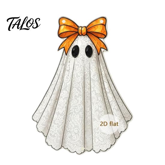 Vintage Window Pendant Halloween 2D Acrylic Decoration with Chain, Bell, Stained Glass Ghost Bat Bell Pumpkin Suncatcher Decor, Wall Hanging Ornament
