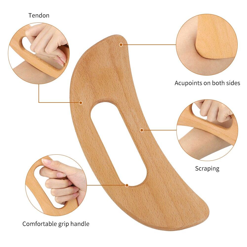 Instrument Gua Sha din lemn Placă de răzuit Instrument de masaj Placă de masaj Guasha pentru slăbire Racletă Gua Sha Instrument de terapie pentru masaj corporal
