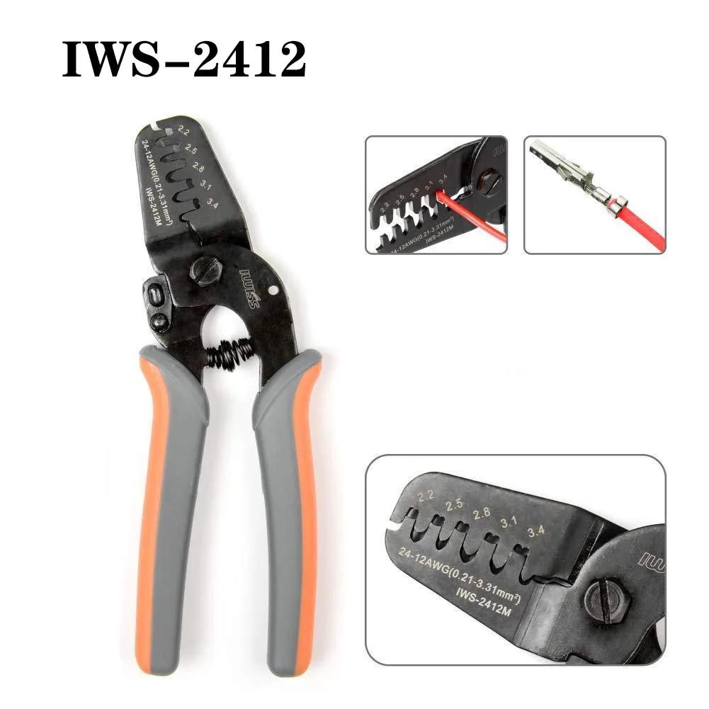 IWISS IWS-2820M Mini Micro Open Barrel Crimping PlierIWS-2412M JAM MolexTyco JST Terminals and Connectors Mini Hand Crimper Tool