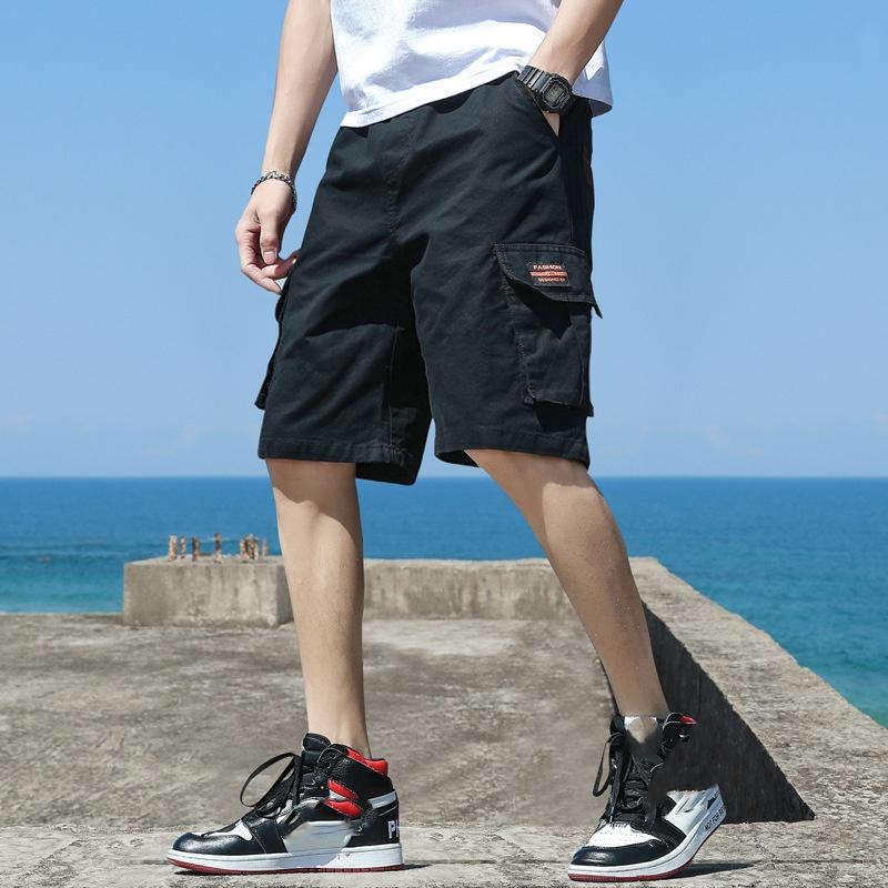 Five-point Beach Wear Summer Casual Trend All-match Loose Stretch Sports Five-point Pants Men