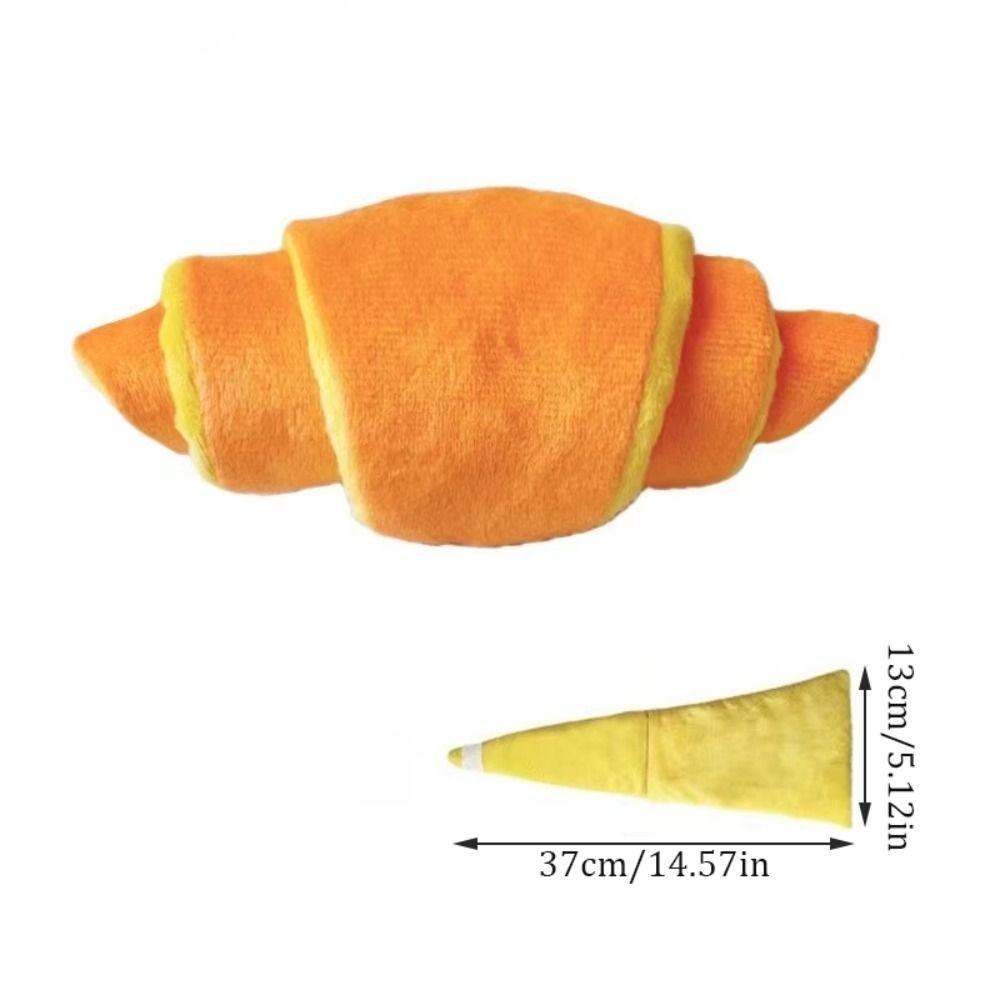 Miękka Zabawka Croissant dla Psa Odporna na Gryzienie Stymulacja Mentalna Interaktywna Piszcząca Zabawka dla Psa Trening Psa Szczeniak Zabawka Puzzle Pies/Szczeniak