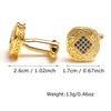 Hot-Selling High-Quality Light Luxury Blue Diamond Square Copper Gold French Men'S Cufflinks Jewelry