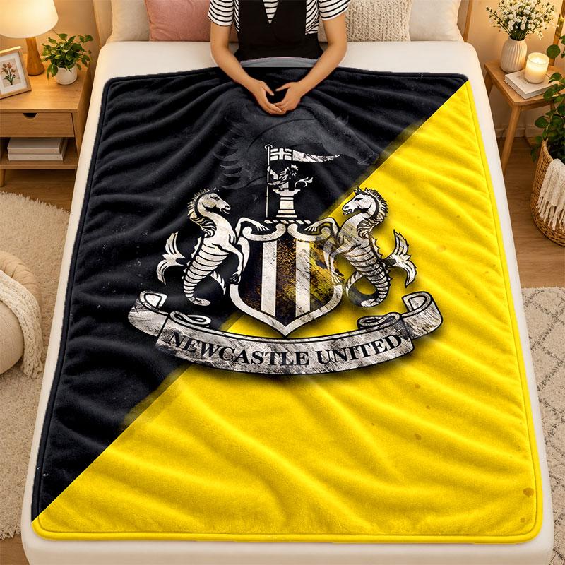 Coperta di Flanella Newcastle United Calcio Calda Morbida Plaid per Uso Interno Divano Letto Soggiorno