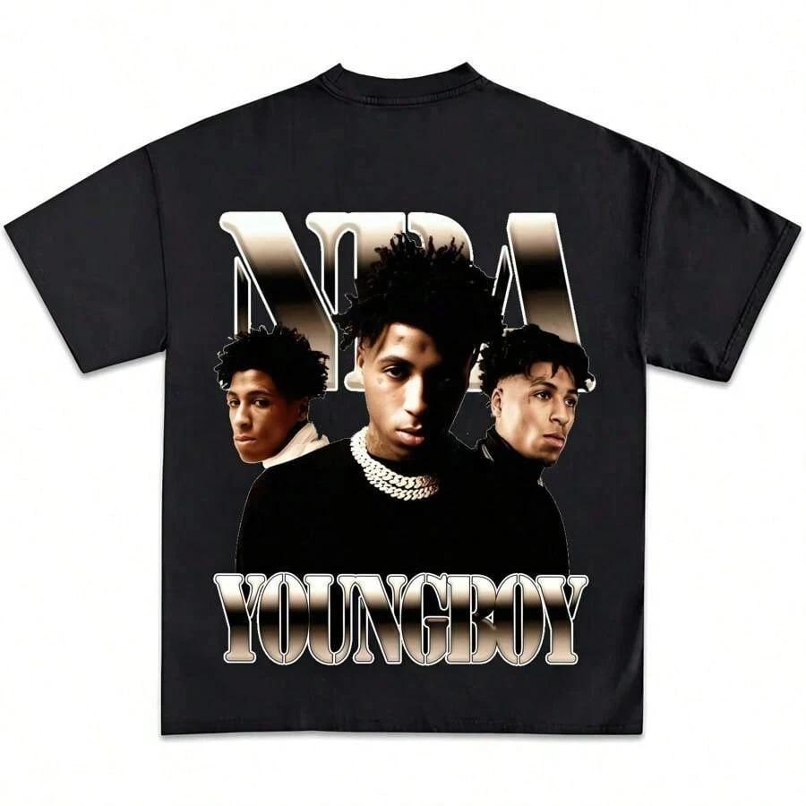 

2026 Youngboy Make America Slime Again MASA Merch _ Youngboy Never Broke Again T Shirts Premium Quality Summer Tops T-shirts XXXL коричневий