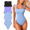 European And American Sports Vest Ribbed U-Neck Sleeveless Vest Tight Onesie Sportswear Women