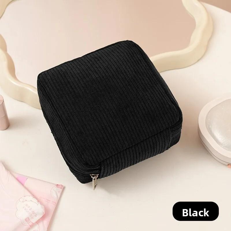 New Simple Makeup Bag Sanitary Napkin Storage Bag High Appearance Solid Color WOMEN'S Large Capacity Portable Travel Storage Bag