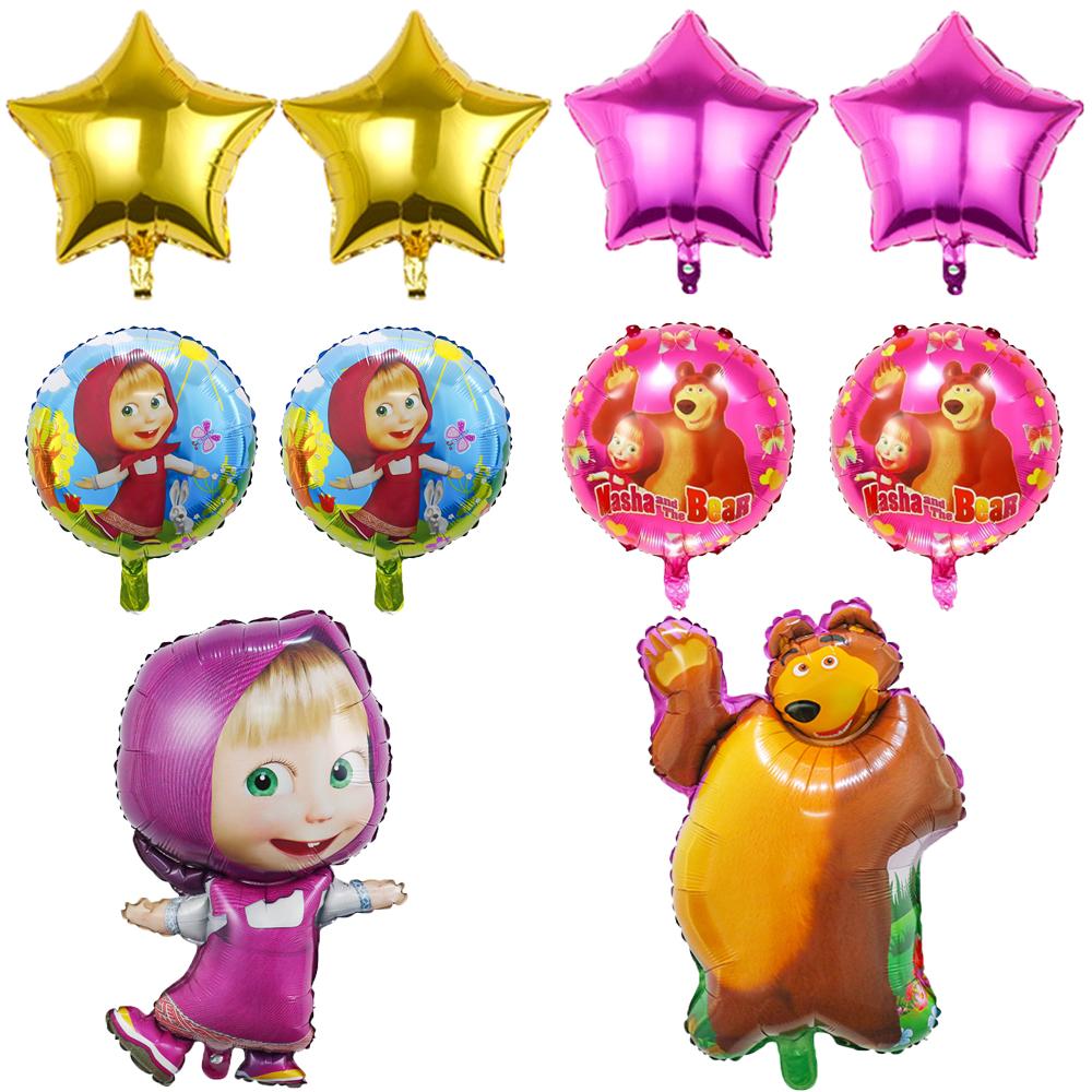 10 Stück Mascha und der Bär Geburtstagsdekorationen Luftballons für Kinder