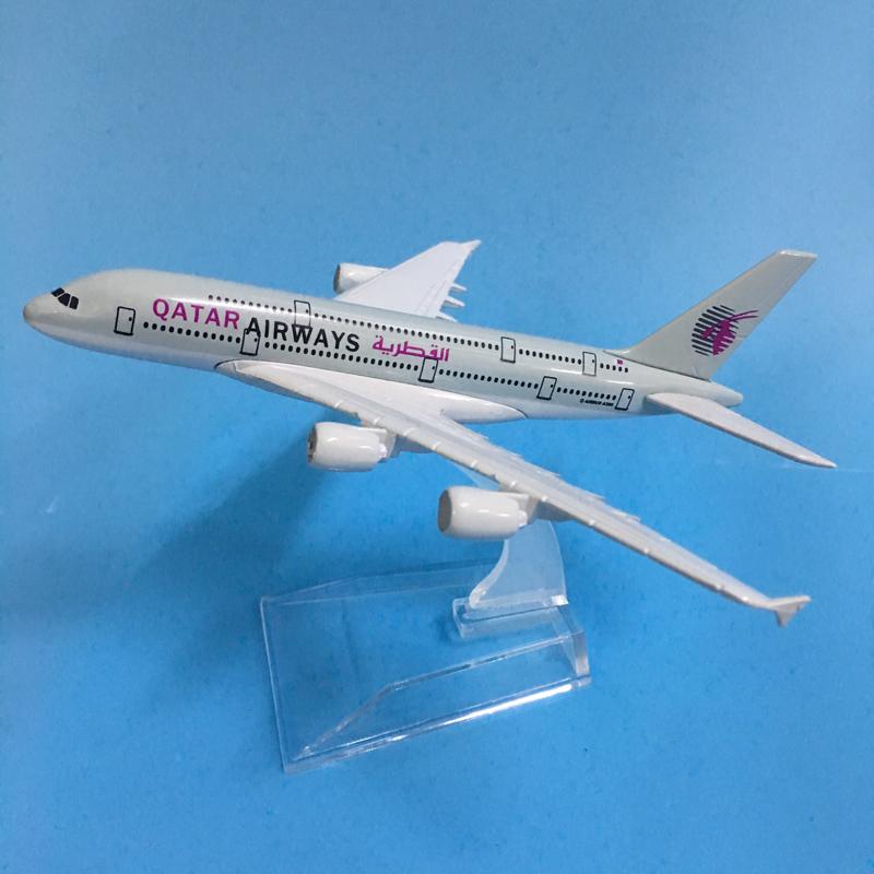 Scară 1/400 16cm Model Avion Airbus A380 Qatar Airways Avioane Metalice Diecast