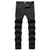 New for Autumn 2023 - Black Men's Jeans with Slim Fit and Elastic Waist. Suitable for Street Wear.