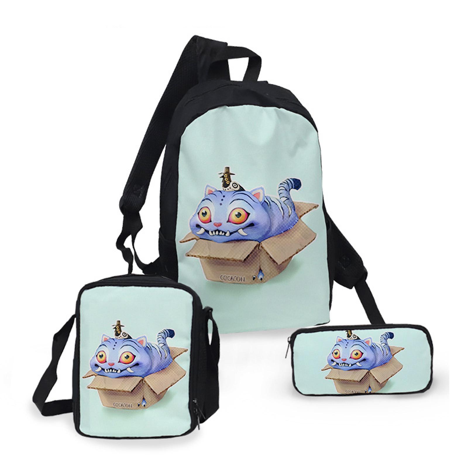 

Girls Backpack College Style Large Capacity Lightweight Travel Backpack Bag Three-Piece Set One Size