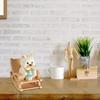Miniature Animal Figure on Rocking Chair Resins Sculpture Phone Stand for Desk Ornament and Living Room Decoration