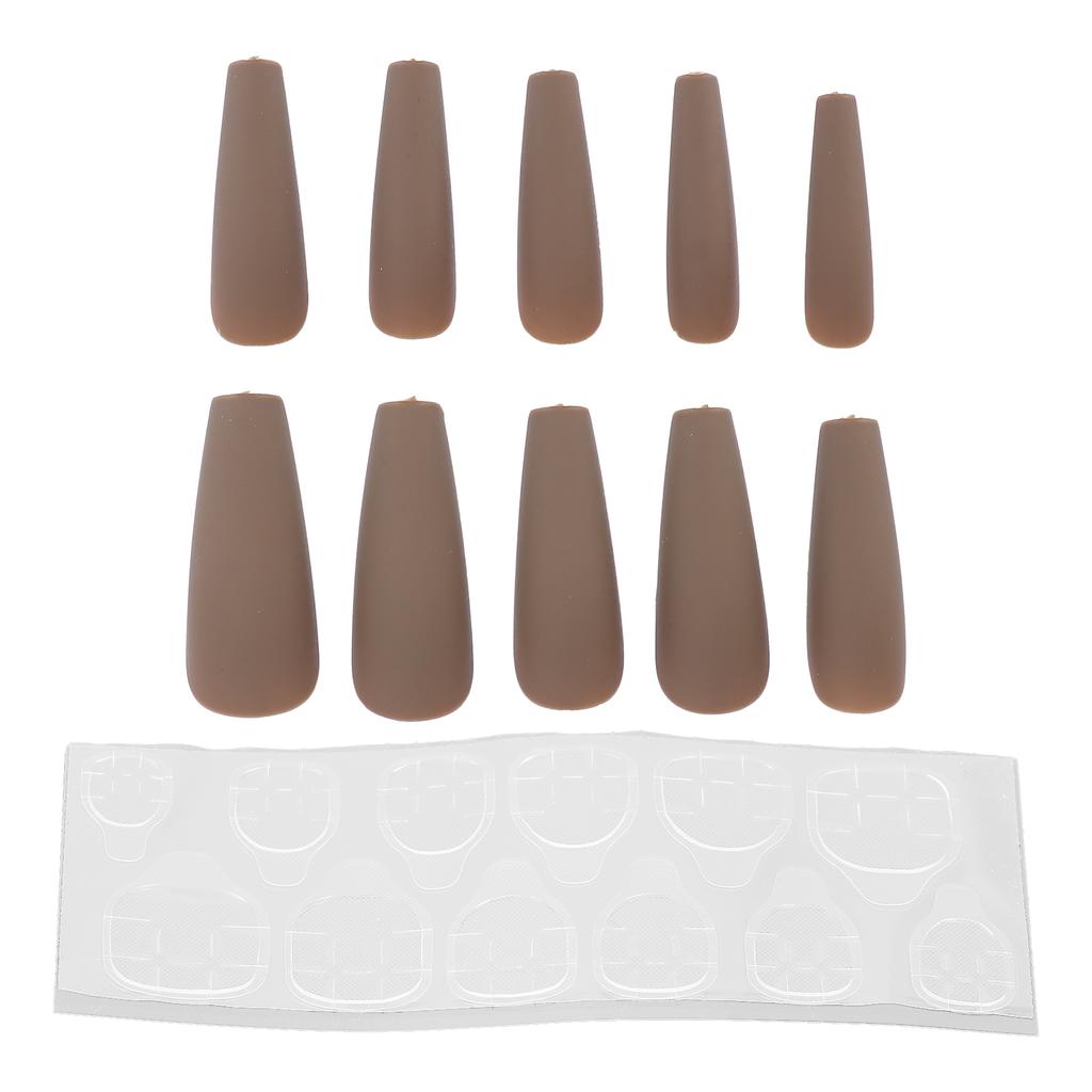 10pcs Long Coffin Glossy Fake Nails Artificial Press On Full Cover False Tips Nails Manicure Accesso