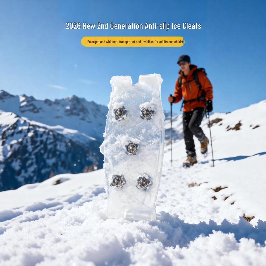 Snow-Resistant Anti-Slip Crampons: Transparent Ice Traction Covers for Winter Hiking & Climbing