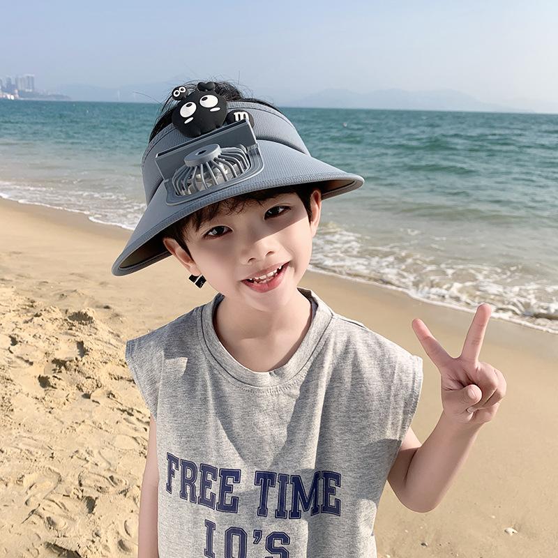 Nouveau Chapeau de Fan pour Femmes Mode Chapeau de Soleil pour Enfants Couvre-Visage Chapeau Haut Vide Chapeau de Soleil UV Femmes