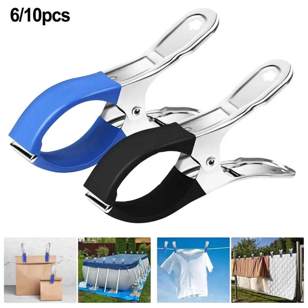6PCS/30PCS Stainless Steel Pool Cover Clips  Above Ground Pool Cover Windproof Clips Scratch-Resistant Pool Equipment Accessory