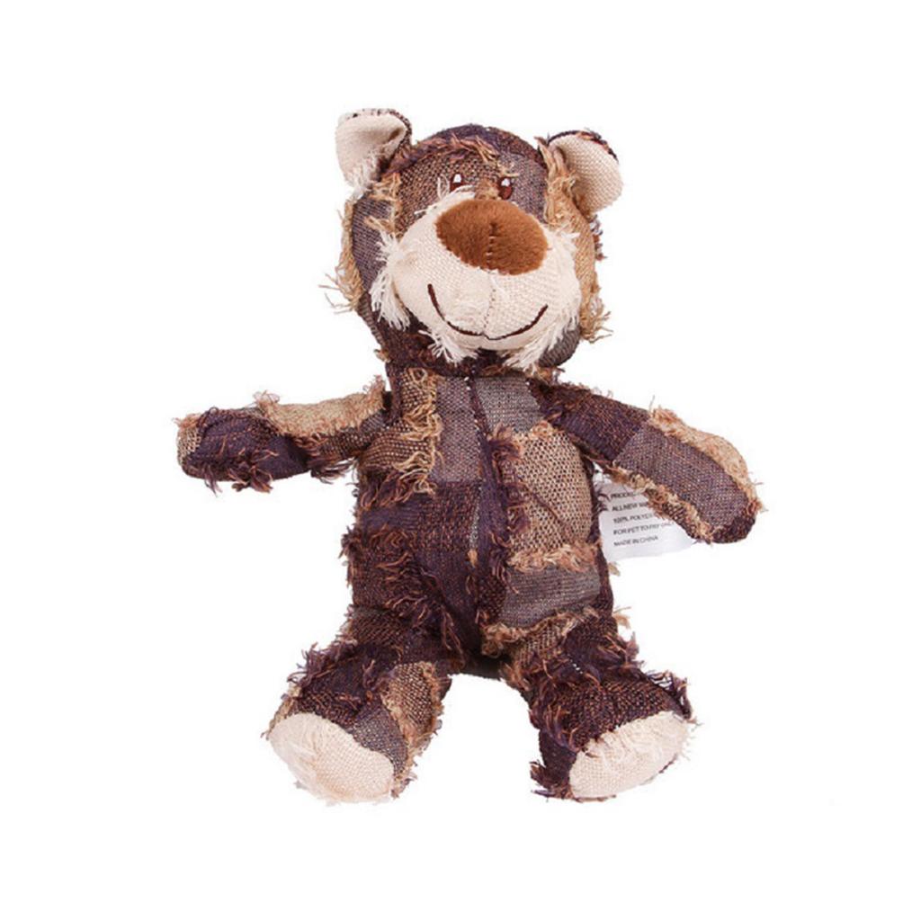 Bear Dog Toys Interactive Bear Dog Squeak Chew Toy Unbreakable Squeaky Toys for Aggressive Chewers