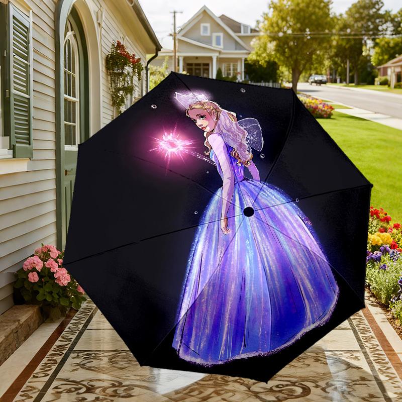 Enchanted Fairy Princess Umbrella: Automatic Opening & Closing, Outdoor Protection, Lightweight & Durable Travel Accessory