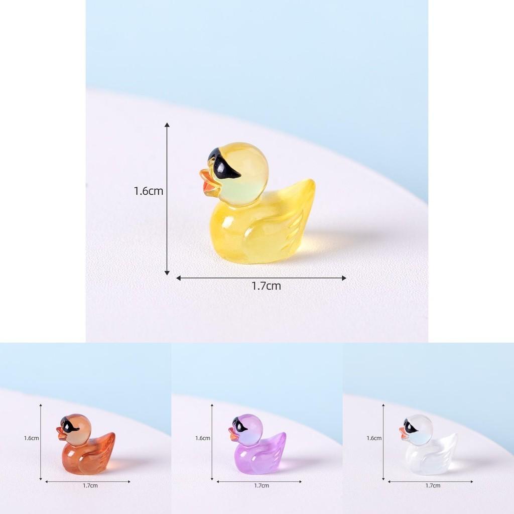 Adorable Resin Miniature Duck Figurine With Glow In The Dark Sunglasses For Garden Decor